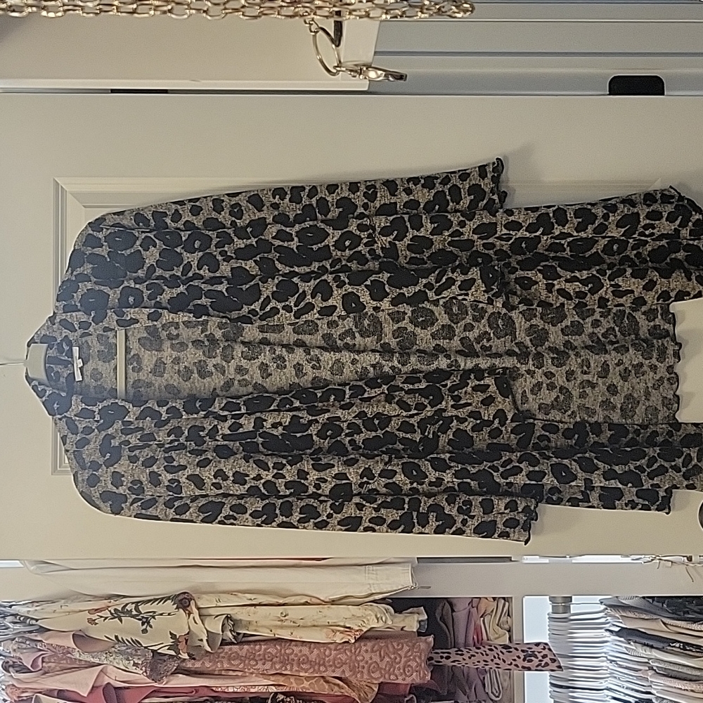 Maurices leopard animal print duster cardigan